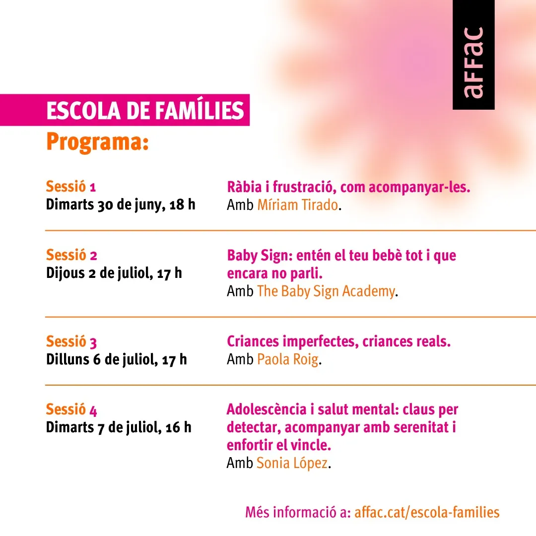 Imatge per: Escola de Famílies: Cicle de sessions d'estiu