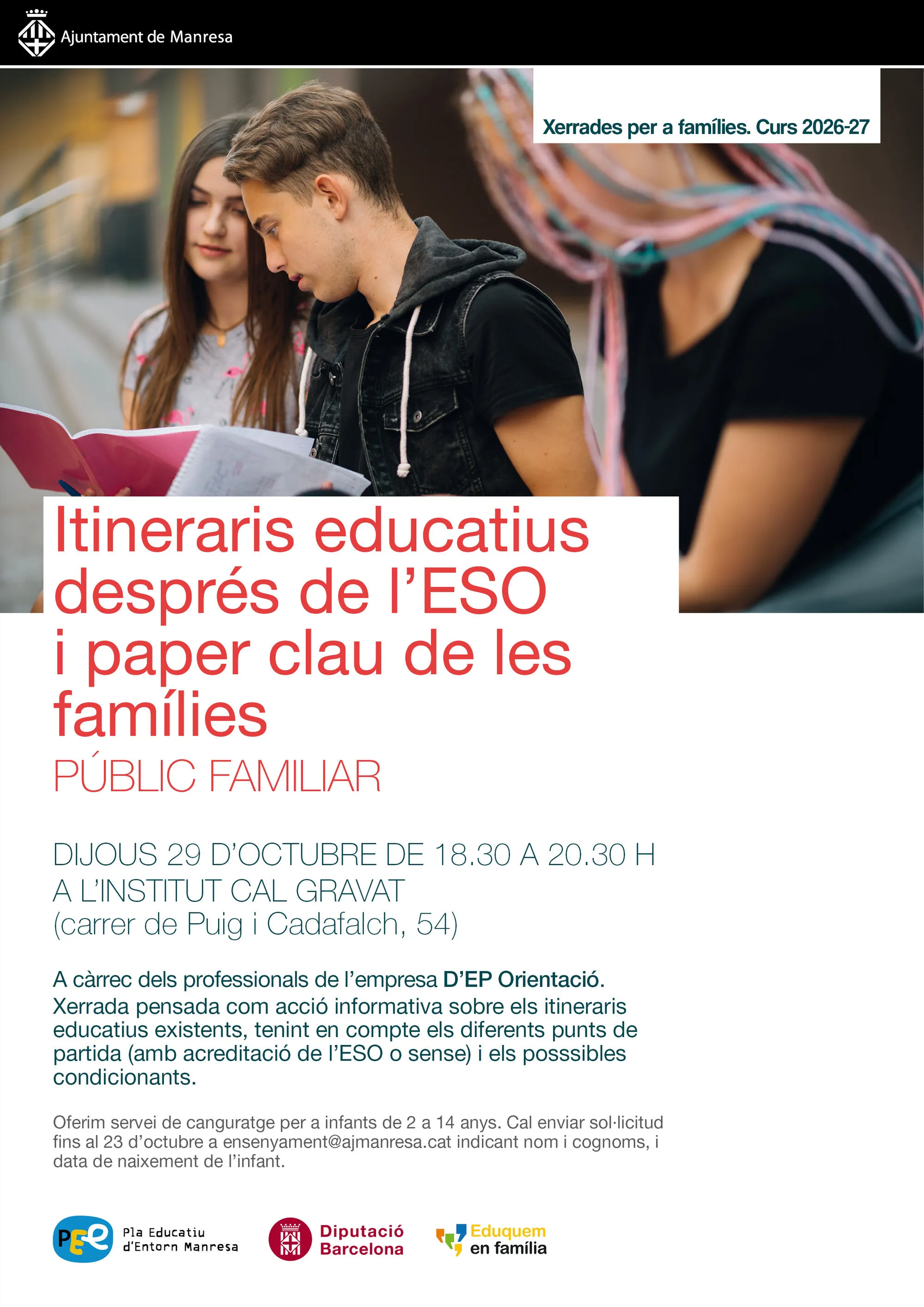 Imatge per: Itineraris educatius després de l'ESO i paper clau de les famílies